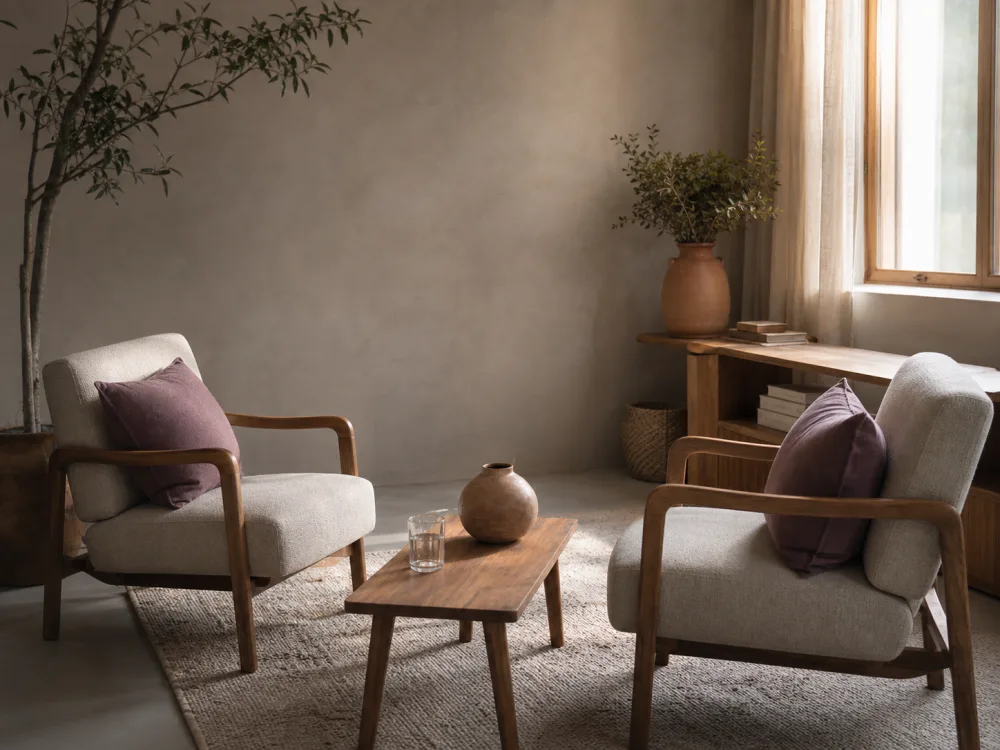 Studio accogliente con poltrone e luce naturale