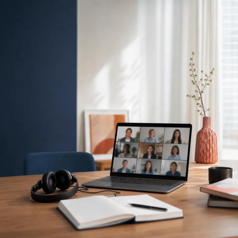 Sessione di interpretariato in videochiamata