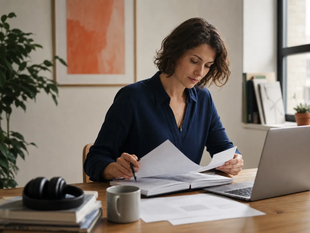 Professionista al lavoro in ufficio